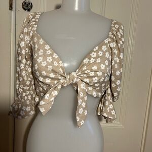 Floral Tan Women's Top